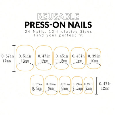 24PCS Pink French Fake Nails for Parties - Smarsty