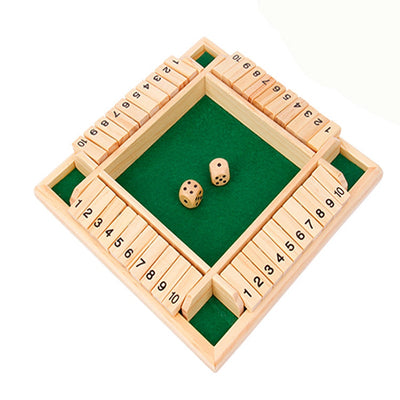Wooden Dice Board Game Shut The Box for 4 Players Flaps & Dices Game Parent-children Interaction Family Entertainment - Smarsty