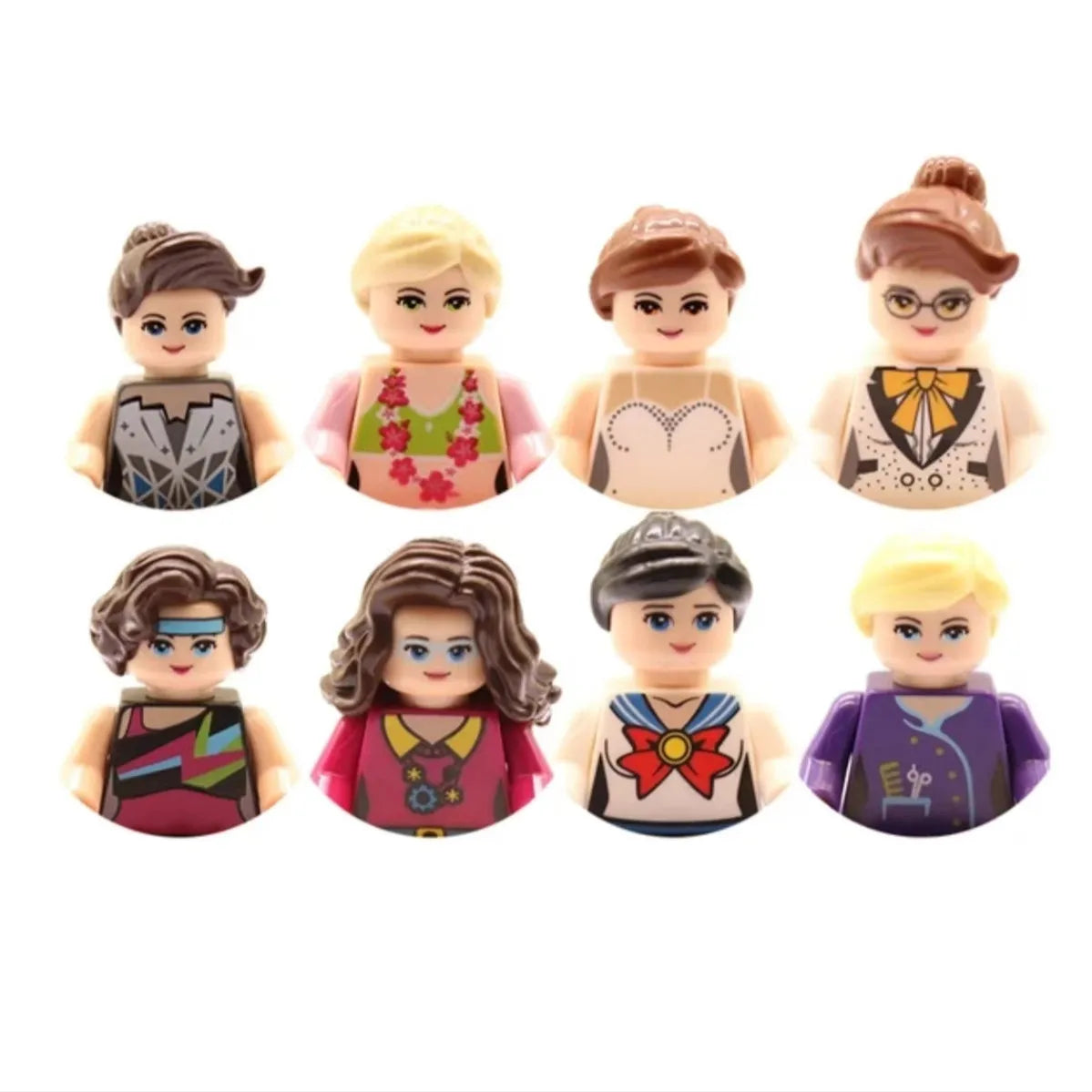 building blocks action doll mini city figures toys girls soldiers policeman robot worker fireman farmer cook movie characters