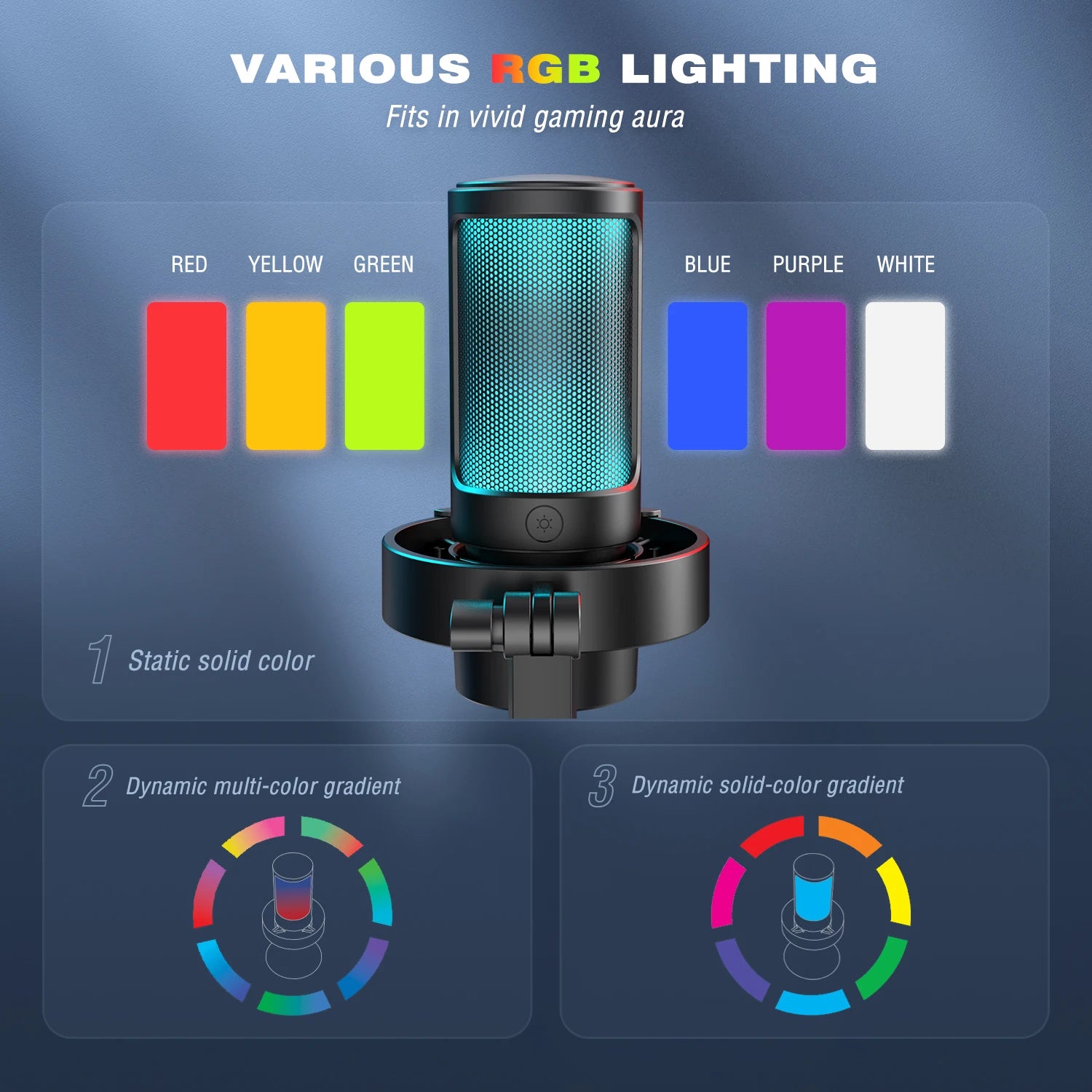 FIFINE USB Microphone with RGB Modes for Streaming - Smarsty