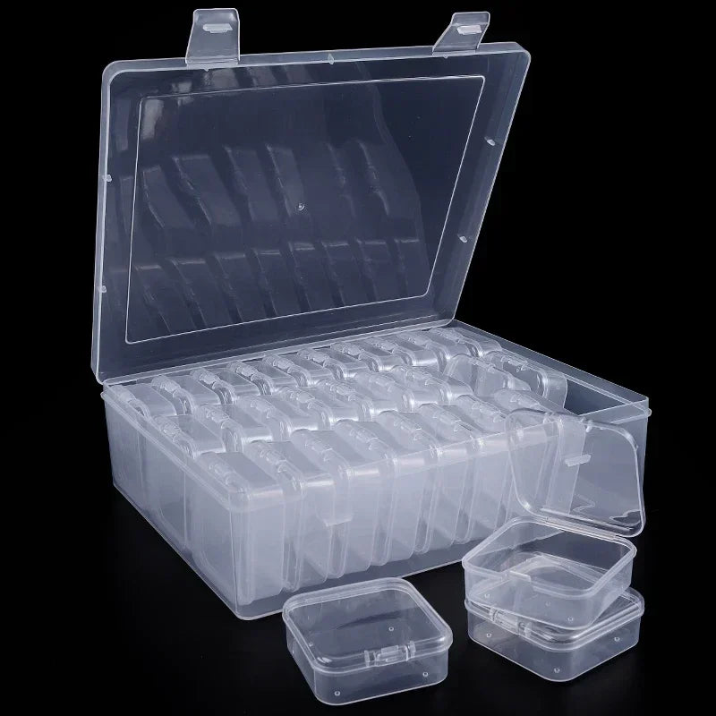 Clear Plastic Bead Organizer Box with Removable Dividers - Smarsty
