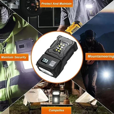 2/1Pcs Portable Flashlight Super Bright MINI USB Rechargeable LED Tail MagnetTorch with COB Emergency Light for Camping Hiking by Smarsty