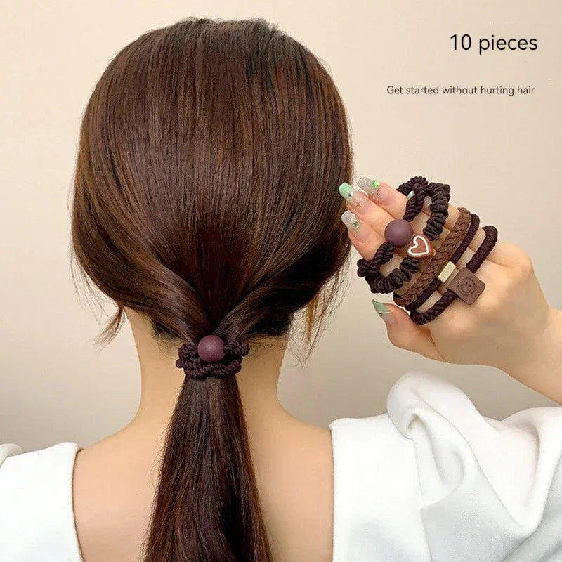 10PCS High Elasticity Hair Ring Set for Durable Ponytails - Smarsty