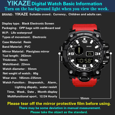 Men's LED Digital Sports Watch with Multifunction Features - Smarsty