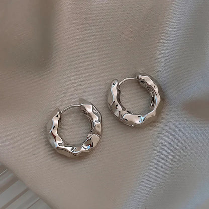 925 Sterling Silver Hoop Earrings Lightweight Trendy - Smarsty