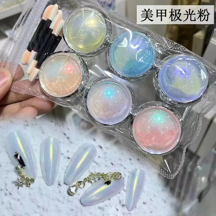 Shimmer Aurora Nail Powder Set for Stunning Manicure - Smarsty