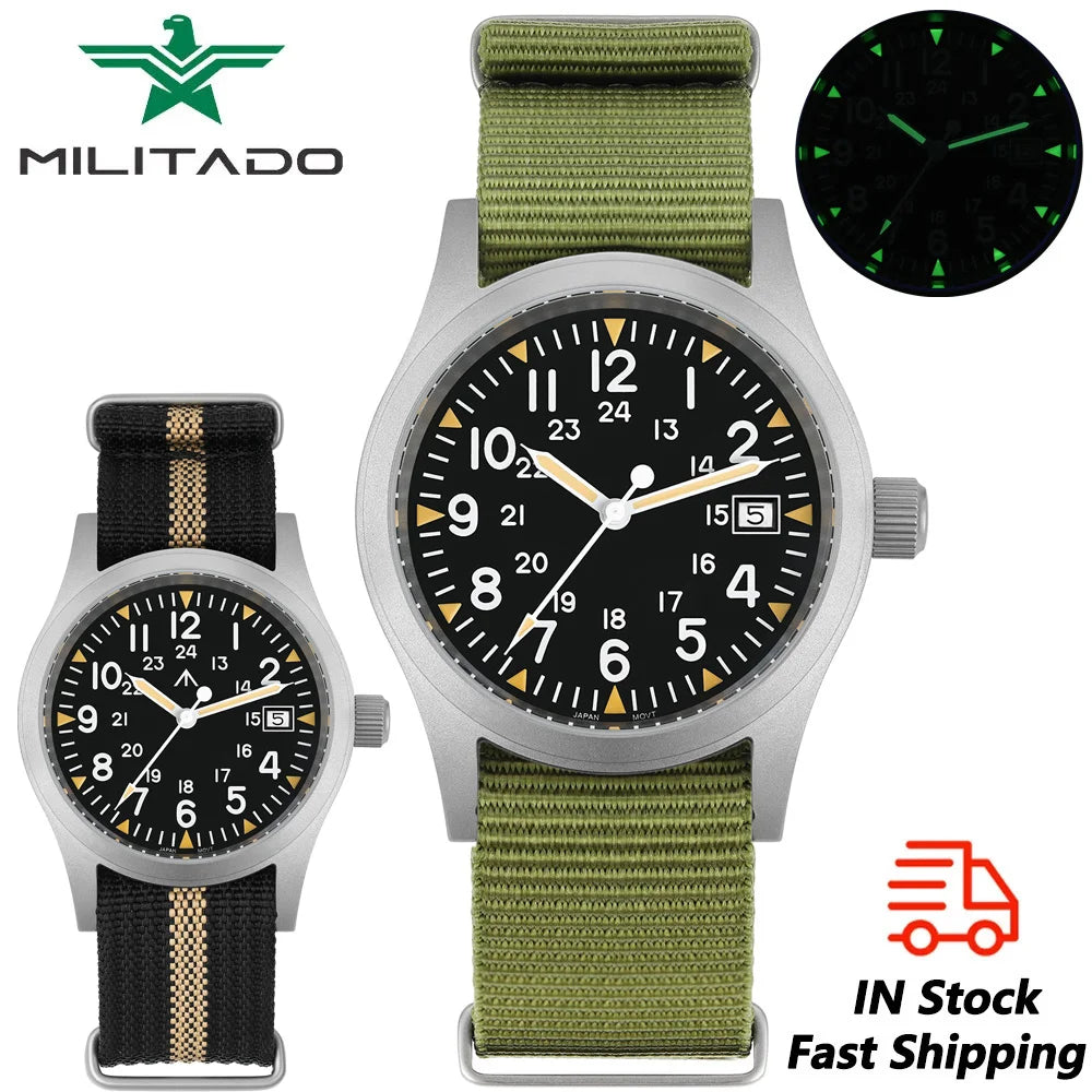 Militado ML05 Vintage Watch with Luminous Sapphire Crystal - Smarsty