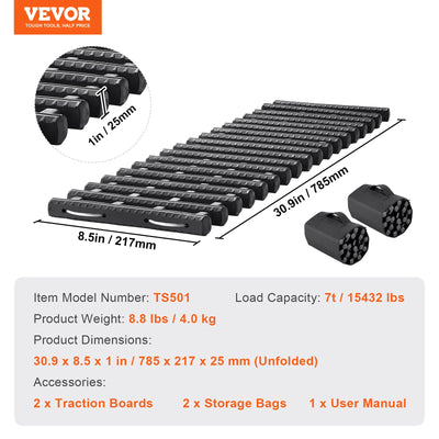 SucceBuy 10 TON Traction Boards with PP Material Recovery Boards for Off-road Vehicle Car Pickup SUV RV Pair Tire Traction Mats - Smarsty