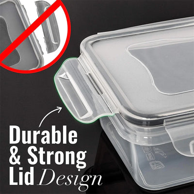 10 Pieces BPA-Free Reusable Square Kitchen Storage Containers Set - 840ml Microwave & Freezer Safe, Dishwasher Friendly Lunch Bo