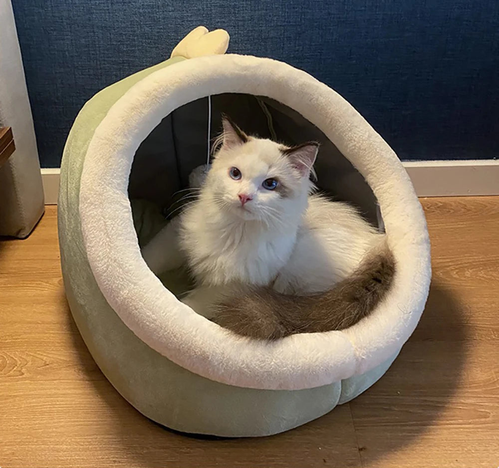 Deep Sleep Cat Bed with Cute Ear Design - Smarsty