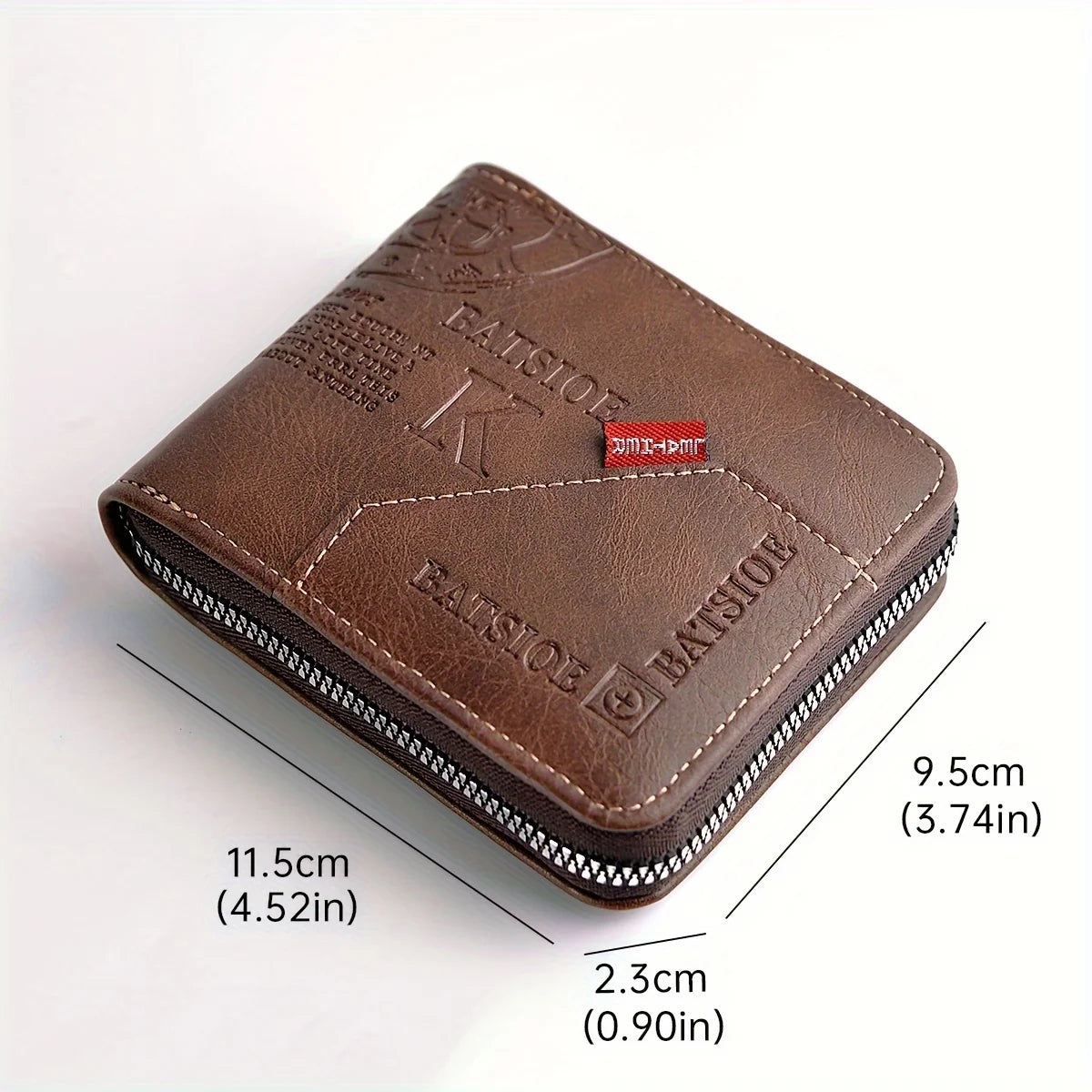 Men's Wallet Made of PU Wax Oil Skin Purse for Men Coin Purse Short Male Card Holder Wallets Zipper Around Money Coin Purse - Smarsty