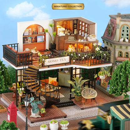 Wooden Doll House 3D Puzzle Assembly Building Model Kit Production Small Room Toys Home Bedroom Decoration With Furniture Light