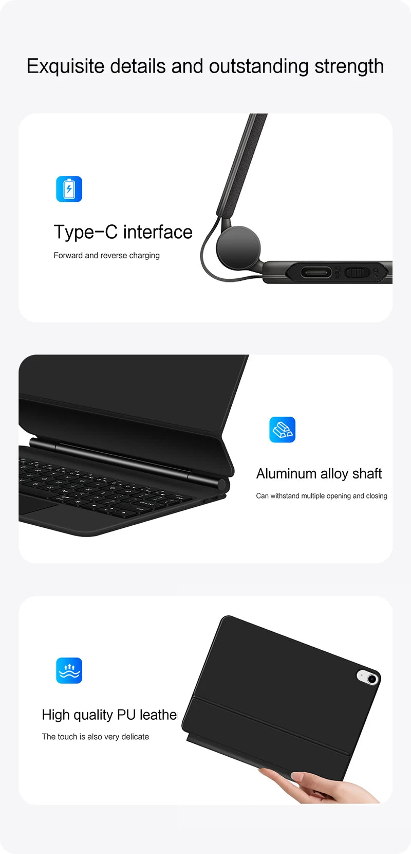 Magic Keyboard for iPad 11th Gen Backlit Magnetic Folio