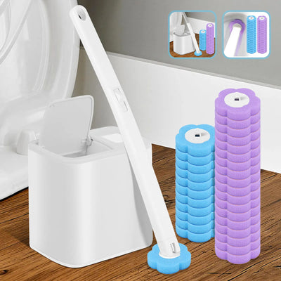 18/36Pcs Toilet Brush With Disposable Replacement Head Kits Upgrade Long Handle Bathroom Cleaning Brush For Home Wc Accessories - Smarsty