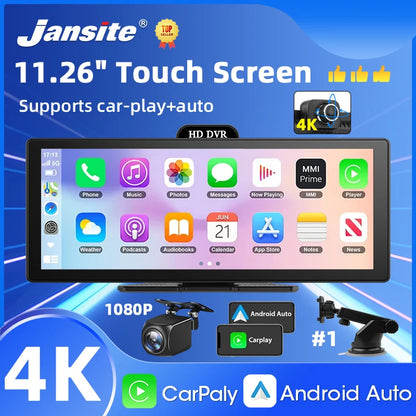 4K Dash Cam With Dual Lens GPS Navigation Wireless CarPlay - Smarsty