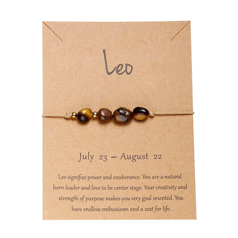 12 Constellation Natural Stone Beads Bracelets for Zodiac Signs - Smarsty