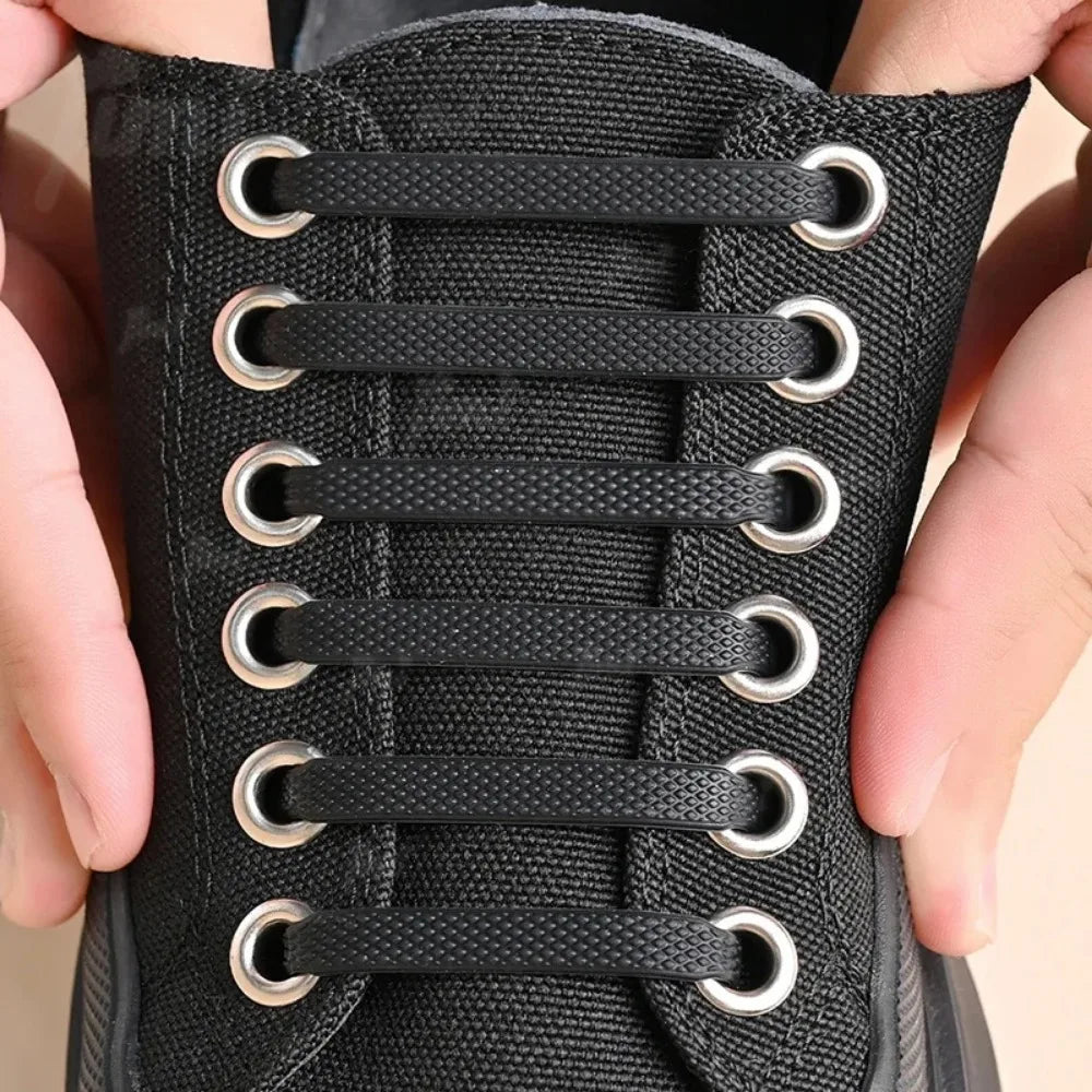 16pcs Silicone Shoelaces No Tie Shoelaces Without Ties Elastic Lace Shoelace Kids Adult Creative Lazy Silicone Laces Rubber Lace - Smarsty