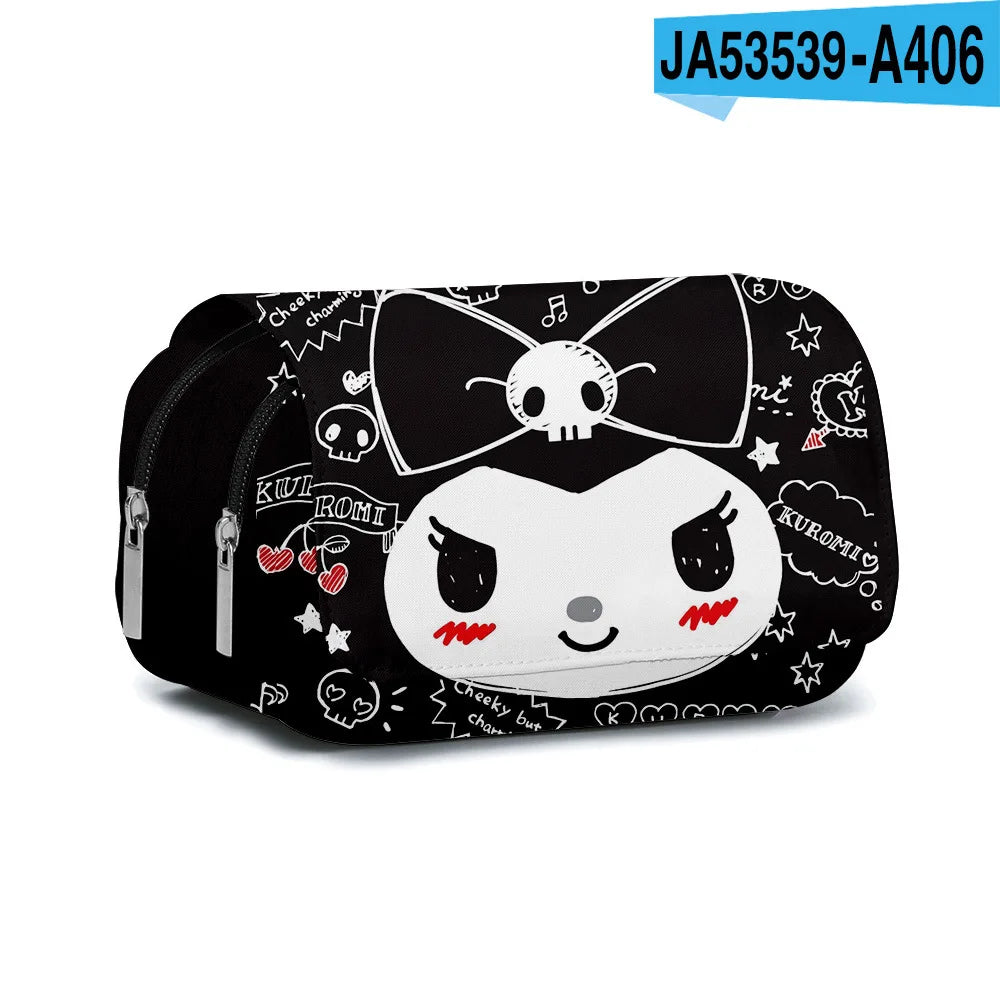 Cartoon Double Layer Pencil Bag for Kids School Use - Smarsty