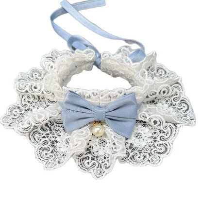 Cute Cat and Dog Tie Pet Drool Towel with Lace - Smarsty