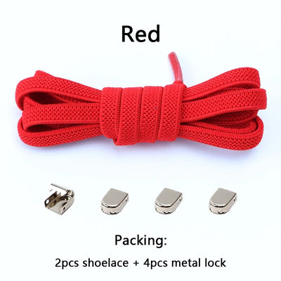 No Tie Shoe Laces Flat Elastic Shoelaces for Sneakers Tieless Shoelace Expand Shoestrings One Size Fits All Adult and Kids Shoes - Smarsty