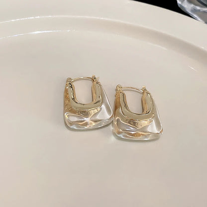 Geometric Resin Earrings in Green and Pink for Women 2023 - Smarsty