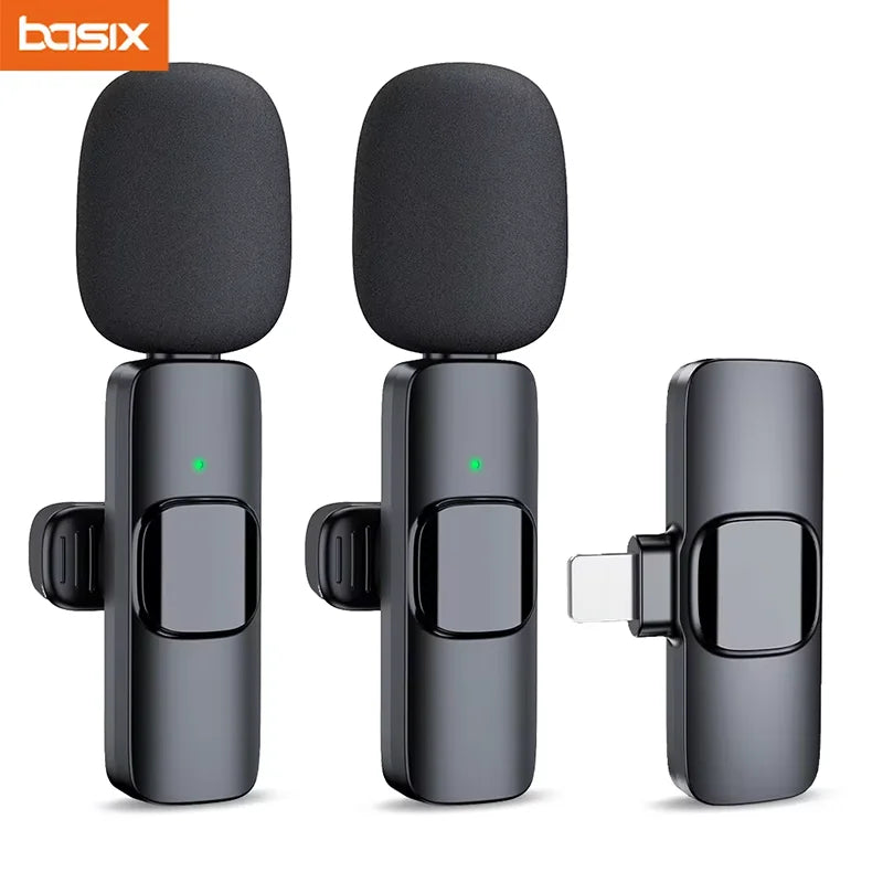 Basix Wireless Lavalier Microphone for iPhone and Android - Smarsty