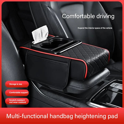 Auto Center Console Armrest Cushion With 2 Cup Holder Armrest Heightening Pad Auto Amrest Pillow Cover Pad for All Seasons - Smarsty