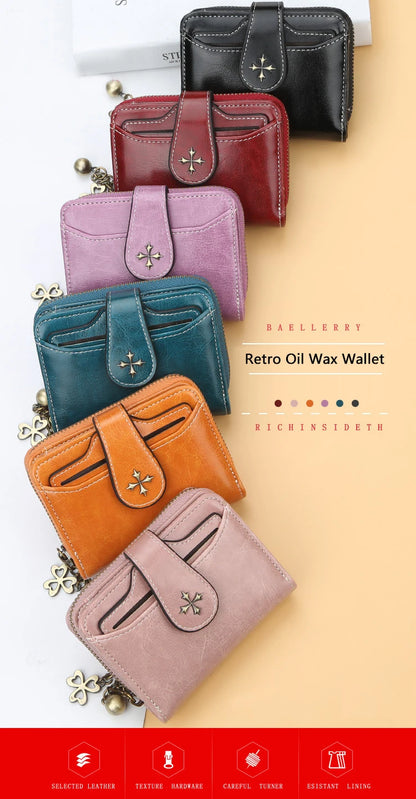 2023 New Women Wallets Fashion Short PU Leather Top Quality Card Holder Female Zipper Purse - Smarsty