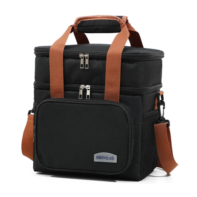 Double Layer Leakproof Lunch Bag Large Capacity Insulation - Smarsty