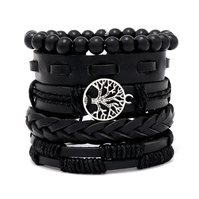 Viking Leather Bracelet For Men Adjustable Skull Design - Smarsty