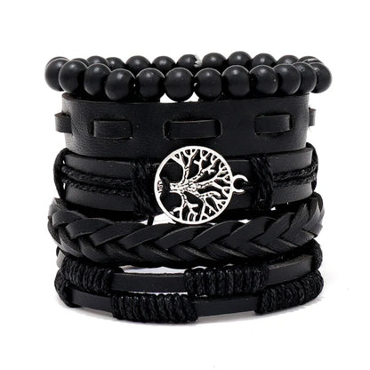 Viking Leather Bracelet For Men Adjustable Skull Design - Smarsty