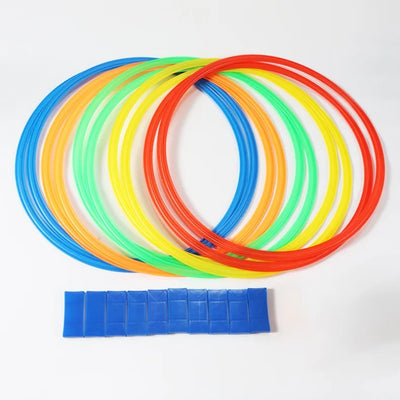 New Outdoor Kids Funny Physical Training Sport Toys Lattice Jump Ring Set Game 10 Hoops 10 Connectors for Park Play Boys Girls - Smarsty