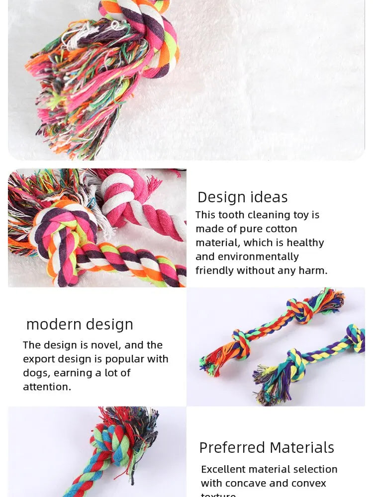 Durable Cotton Rope Dog Toy for Chewing and Teeth Cleaning - Smarsty