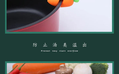 Silicone Carrot Chicken Leg Shaped Pot Lid Lifting Anti Overflow Device, Anti Overflow Pot Lid Clip, Practical Kitchen Tool