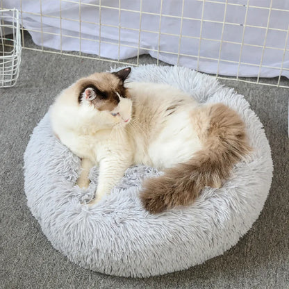 Super Soft Cat Bed Plush Donut Design for Comfort - Smarsty