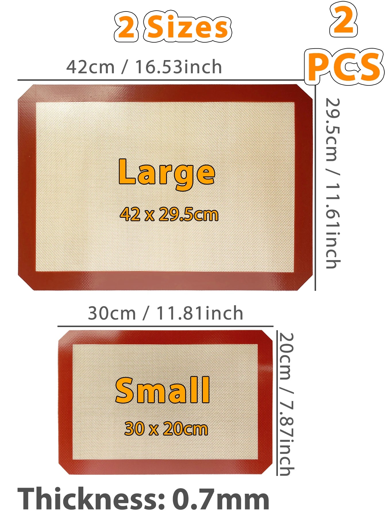 Silicone Baking Mats Non Stick Heat Resistant Set - Smarsty