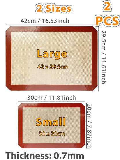 Silicone Baking Mats Non Stick Heat Resistant Set - Smarsty