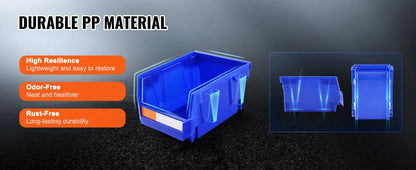 SucceBuy Storage Bin 24pcs Stackable Organizer Bin 5x4*3inch Freestanding Tiered Shelf for Garage Hanging Stacking Container