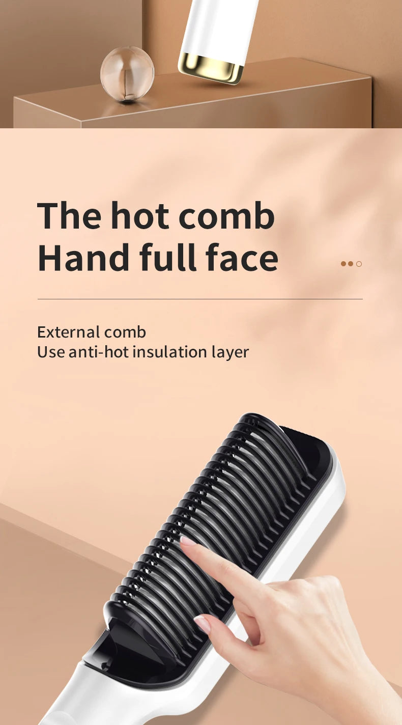 Electric Hot Comb Quick Hair Straightener with Anti-Scalding Feature - Smarsty