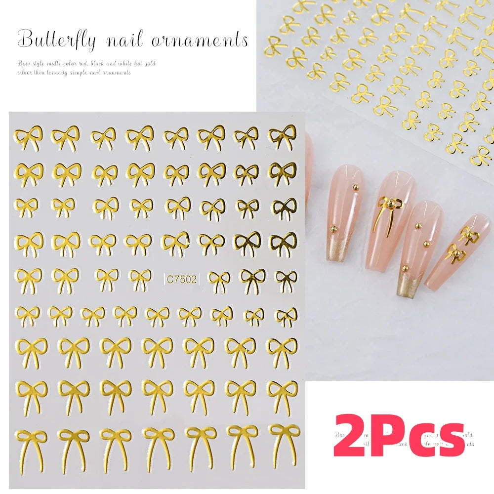 Self-Adhesive 3D Bowknot Nail Stickers for Easy Manicure - Smarsty