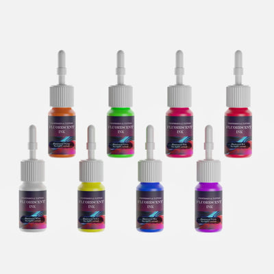DM 8PCS 5ml Fluorescent Tattoo Ink Set Professional Tattoo Pigment Tattoo Painting Tattoo Supplies Professional Supply