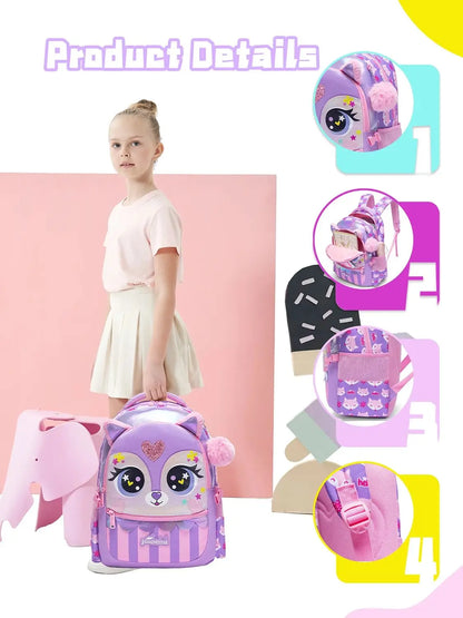 Girls School Backpack Set With Lunch Box And Pencil Case - Smarsty