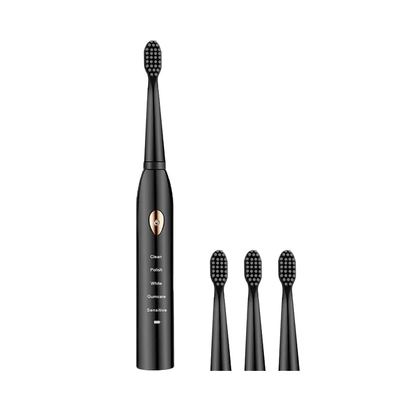 Jianpai Black White Acoustic Electric Toothbrush with USB Charging - Smarsty