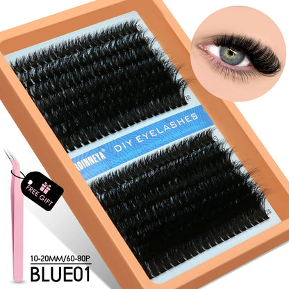 GROINNEYA Fluffy Cluster Lashes Kit for Volume Eyelash Extensions - Smarsty
