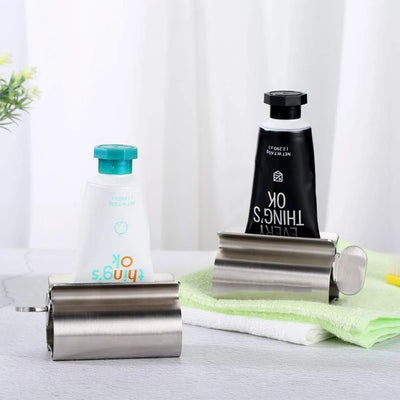 Bathroom Accessories Toothpaste Squeezer Tube Roller Stainless Steel Wringer Roller Rotate Dispenser for Ointments Cosmetics - Smarsty