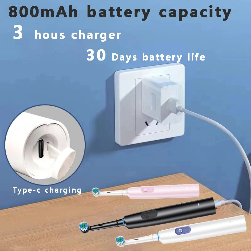 Waterproof Electric Toothbrush with 8 Heads and Timer - Smarsty