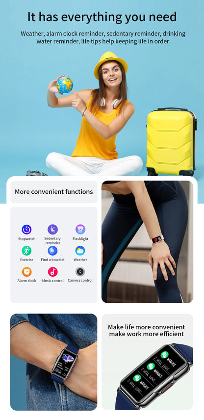 Waterproof Smartwatch for Men and Women with Heart Rate Tracker - Smarsty