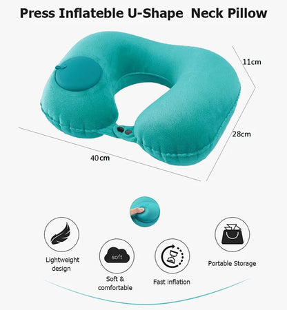 U Shape Inflatable Travel Pillow for Comfort and Support - Smarsty