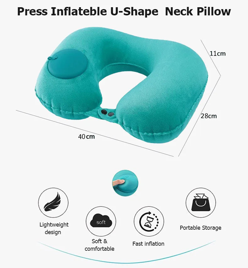 U Shape Inflatable Travel Pillow for Comfort and Support - Smarsty
