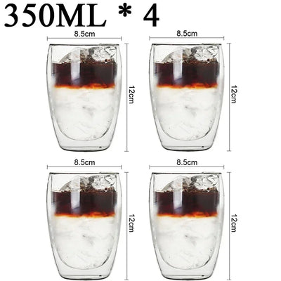 Double Wall Borosilicate Glass Mug Set for Hot Drinks - Smarsty